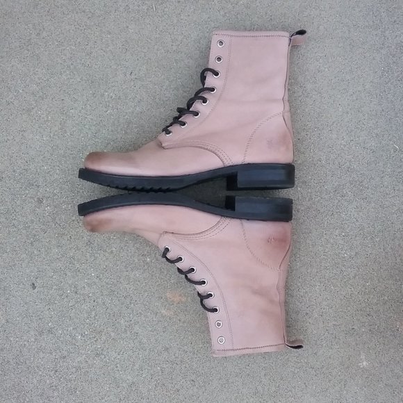 Frye Veronica Leather Lace Up Combat Boots Size 8 - Picture 3 of 16